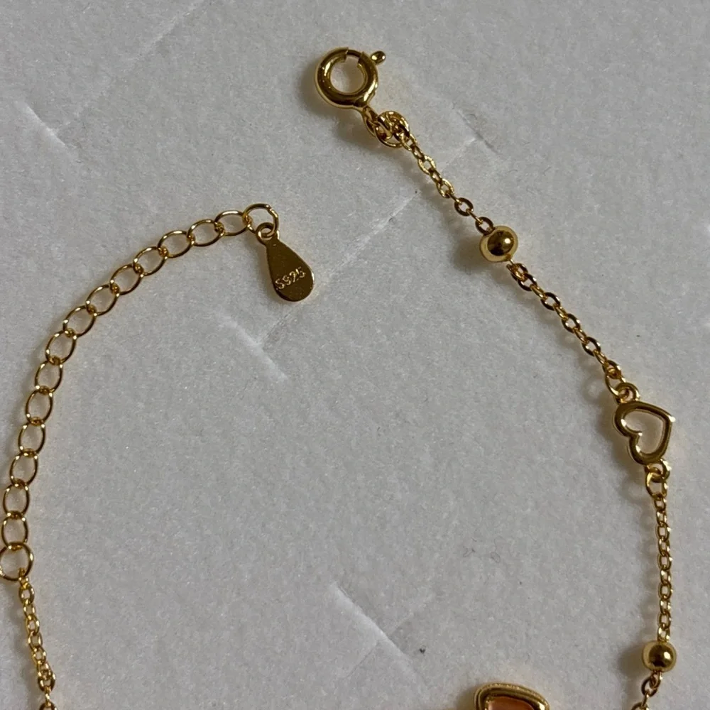 New Gold Plated Sterling Silver Four Leaf Clover Bracelet With Flower Box - Picture 4 of 9